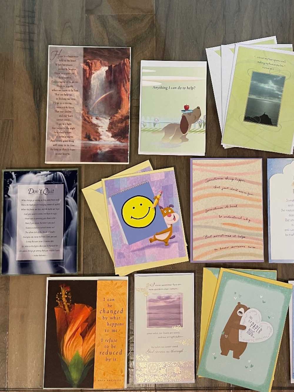 Mixed Set of 18 Encouragement-Themed Greeting Cards